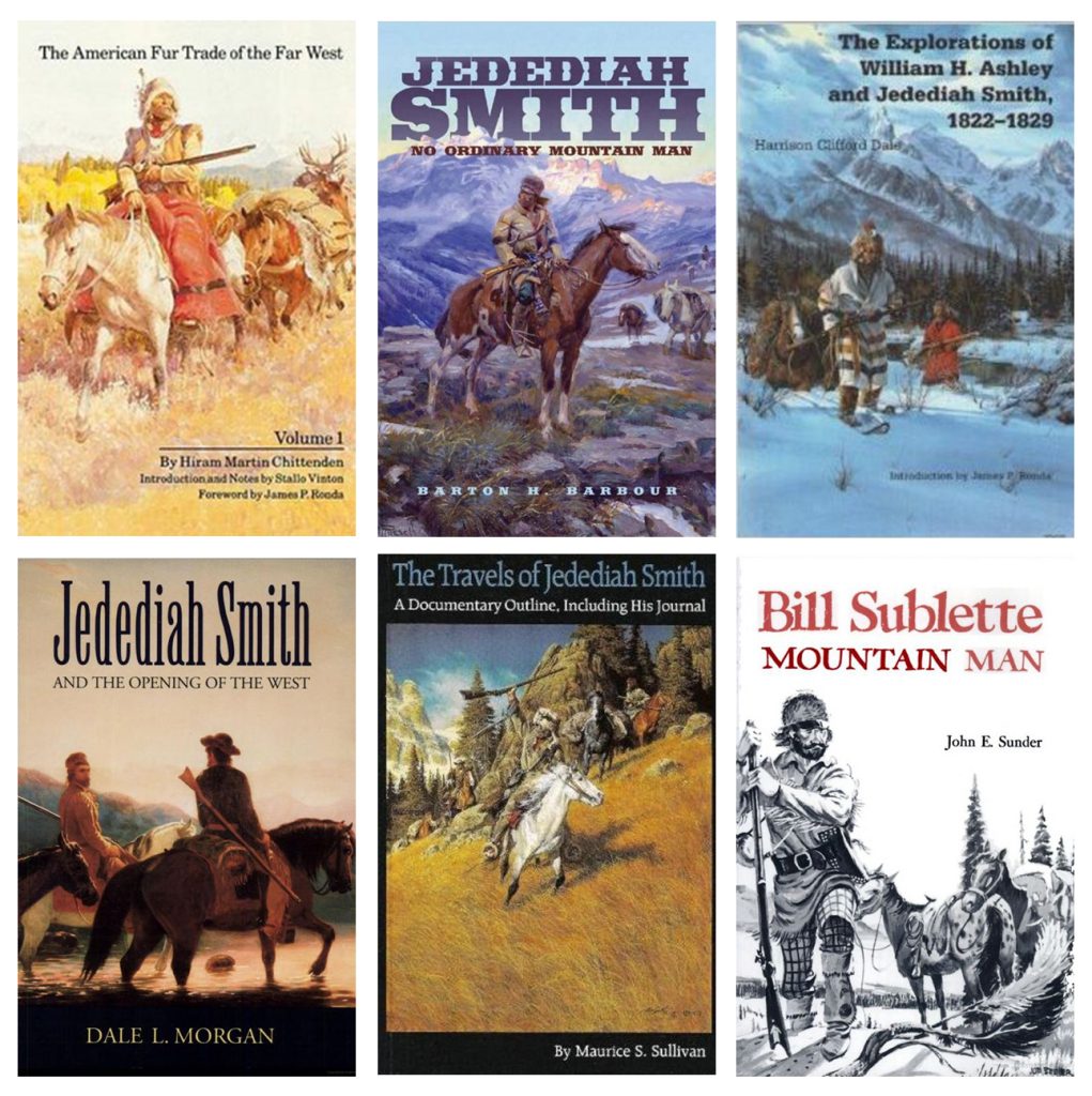 Book covers showing men in mountainous settings with long rifles.